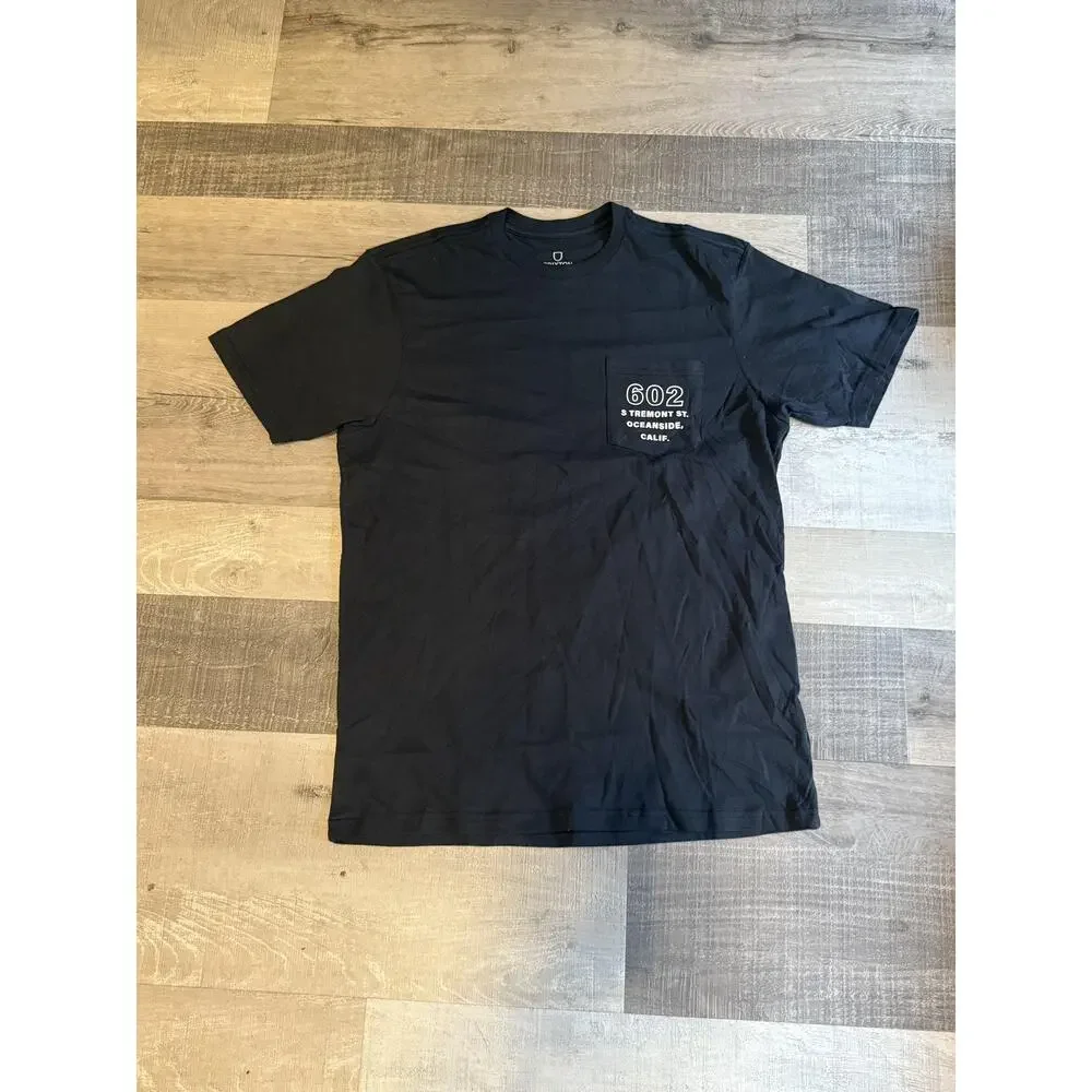 Brixton Shirt Mens Medium Black 602 Tremont St Oceanside California Pocket Tee - Picture 2 of 10